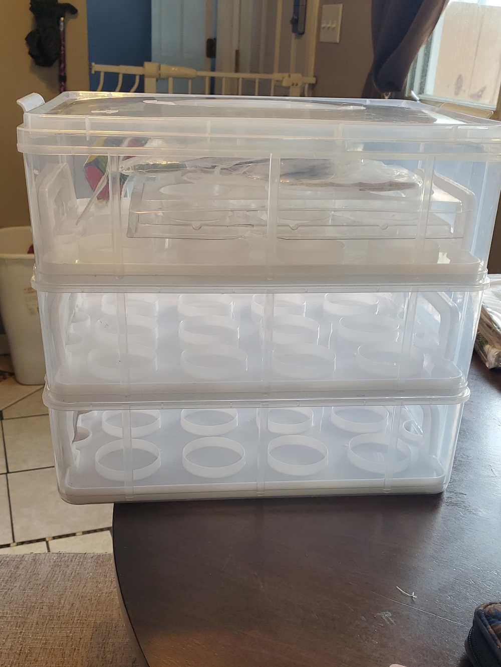 Cupcake/ Muffin Carrier. Holds 12 Per Container. 3 Layers All Stack Together